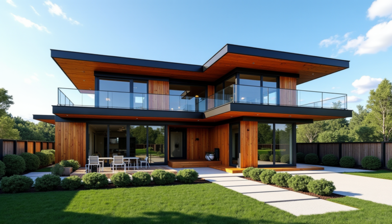 Métal et bois : une association équilibrée pour une maison contemporaine